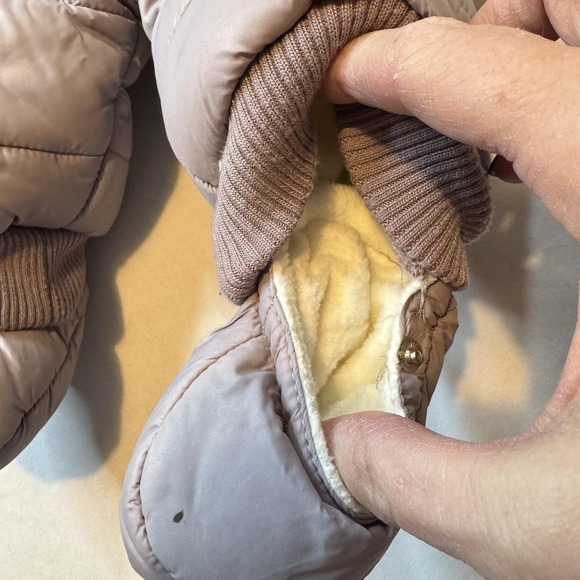 Bout'chou Snowsuit Baby 3 Months Taupe Hooded Fleece Lined Bunting Suit - Picture 2 of 10